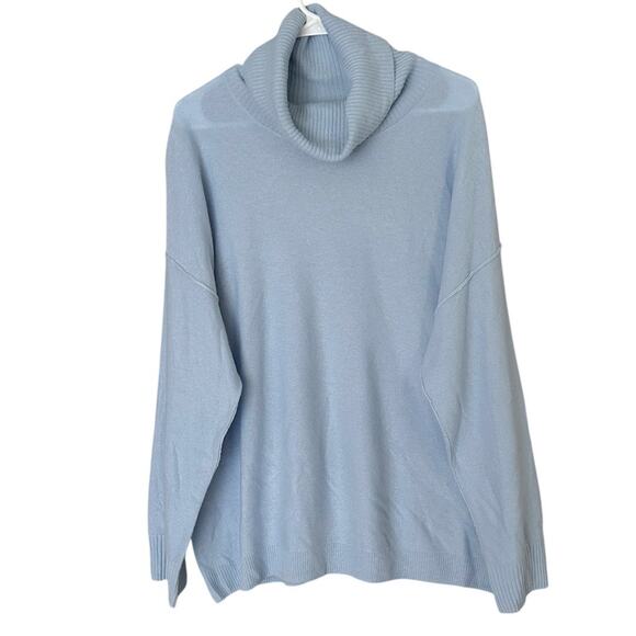 Free People Sweaters - Free People Addie Cashmere Turtleneck Sweater Womens M Light Blue Cozy Warm NEW